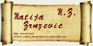 Matija Zrnzević vizit kartica